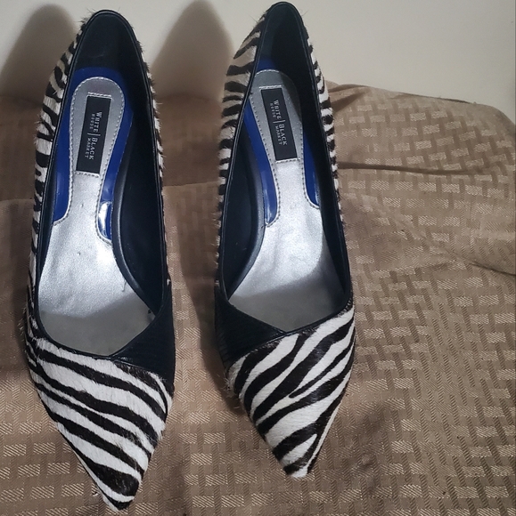 White House Black Market zebra striped print (calf hair) stiletto - Picture 2 of 6